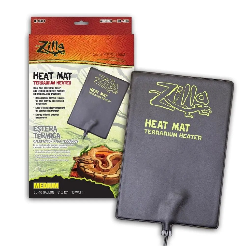 Zilla Terrarium Heat Mats Black 1ea/Medium, 30-40 gal, 16 W Zilla
