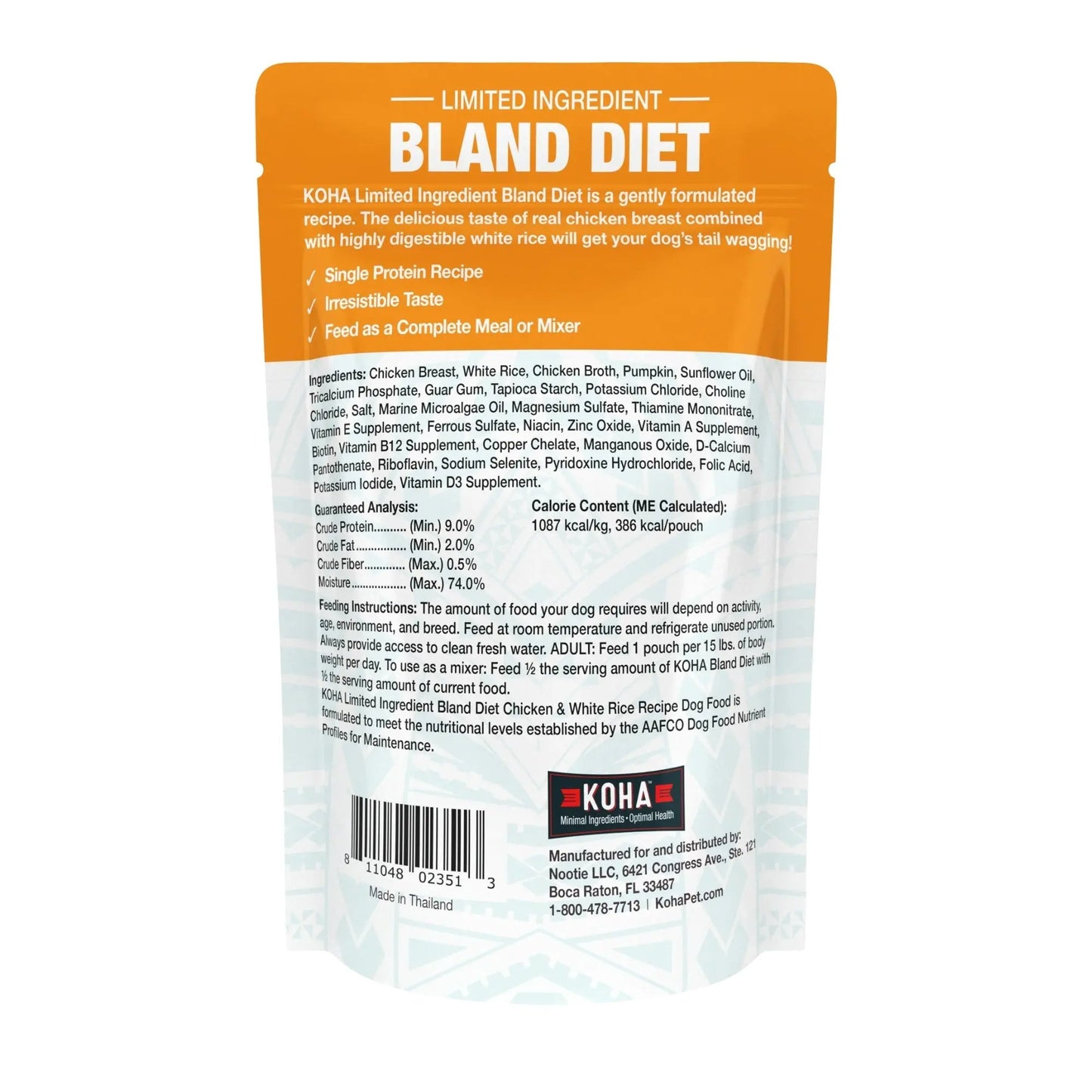 Koha Dog Bland Diet Chicken Rice 12.5oz. (Case of 6) Koha