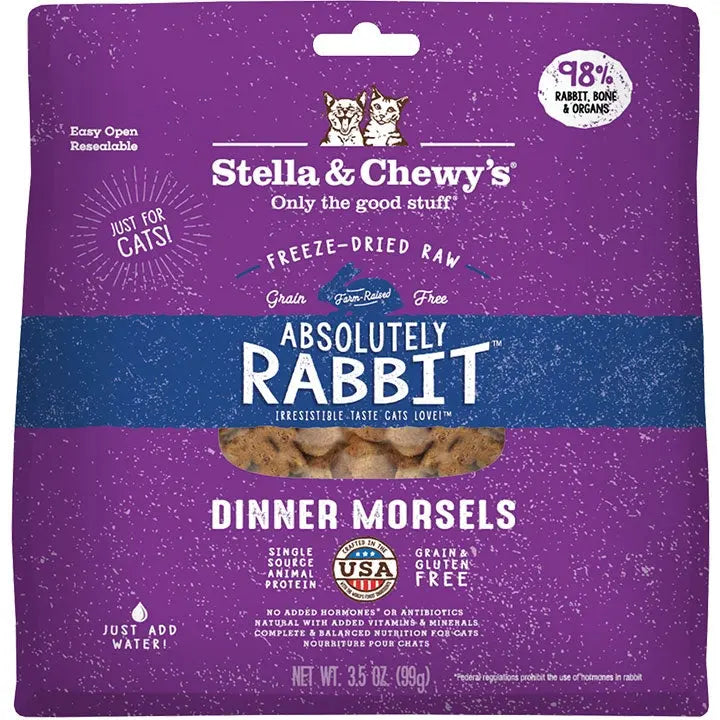 Stella and Chewys Cat Freeze-Dried Rabbit Dinner 3.5oz. Stella & Chewys