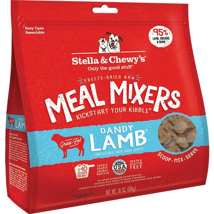 Stella And Chewys Freeze Dried Raw Dandy Lamb Meal Mixers Grain-Free Dog Food Topper 18 oz. Stella & Chewys