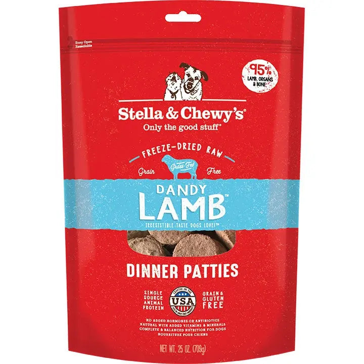 Stella And Chewys Freeze Dried Dandy Lamb Dinner Patties Raw Dog Food 25 oz. Stella & Chewys