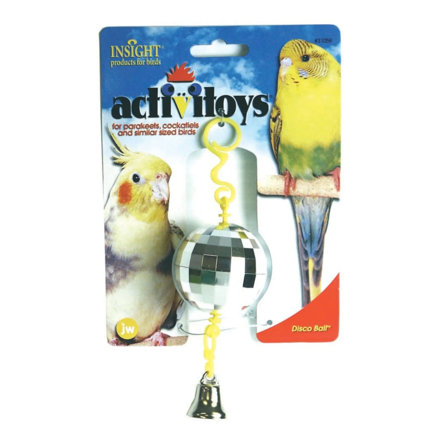 JW Pet ActiviToy Disco Ball Bird Toy Multi-Color 1ea/SM/MD JW Products