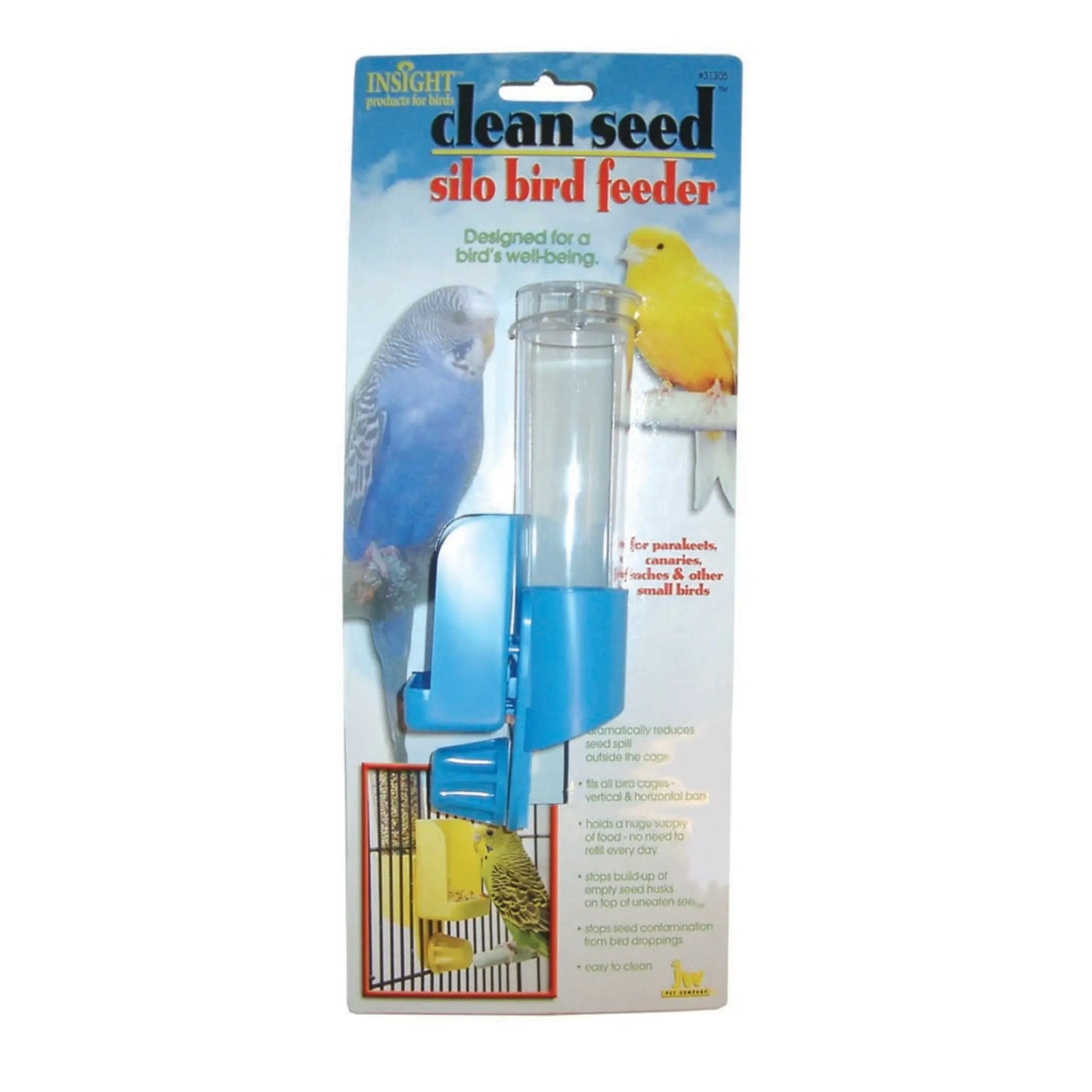 JW Pet Clean Seed Silo Bird Feeder Assorted 1ea/SM JW Products