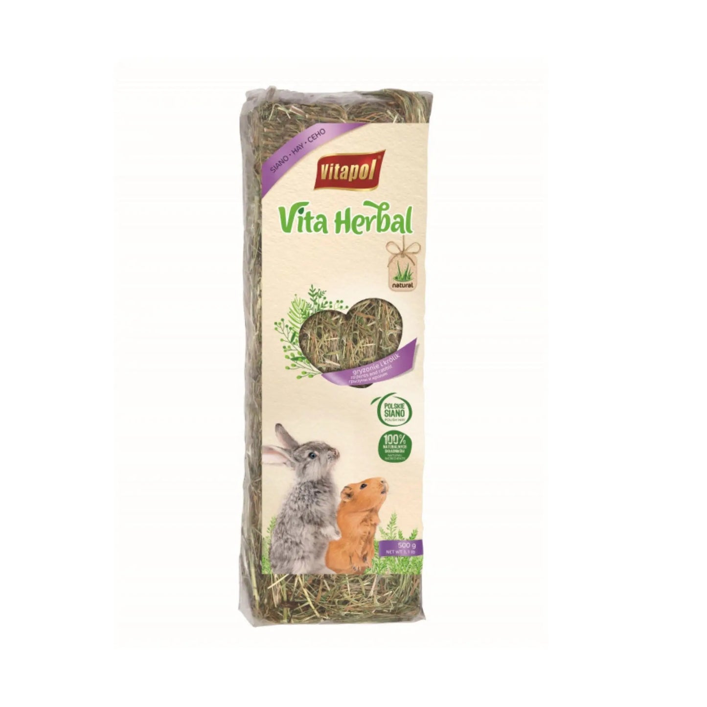 A & E Cages Vitapol Vita Herbal Polish Hay & Field Grass 1ea/500 g A & E Cages