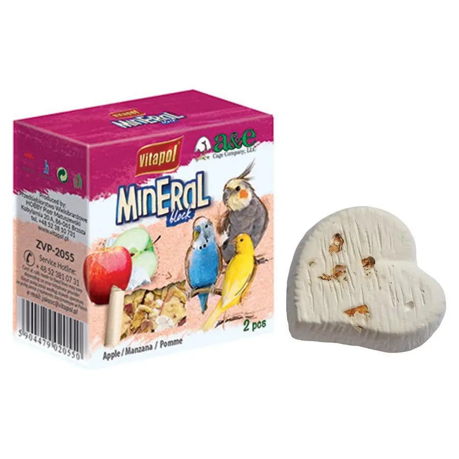 A and E Cages Vitapol Infused Mineral Block for Birds Apple 35 grams A & E Cages