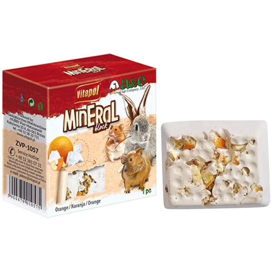 A and E Cages VitaPol Lime-Mineral Block for Small Animals Orange; 1ea-40 g A & E Cages