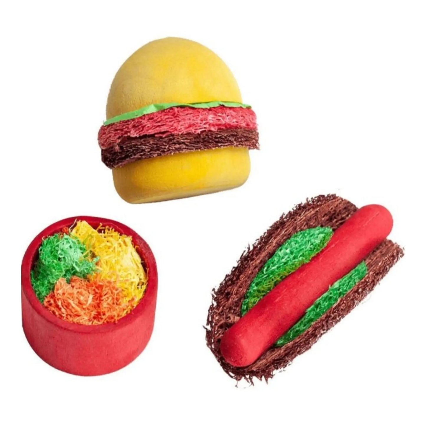 A &E Cages Nibbles Summer Cookout Wood Loofah Small Animal Chews 1ea-One Size A & E Cages