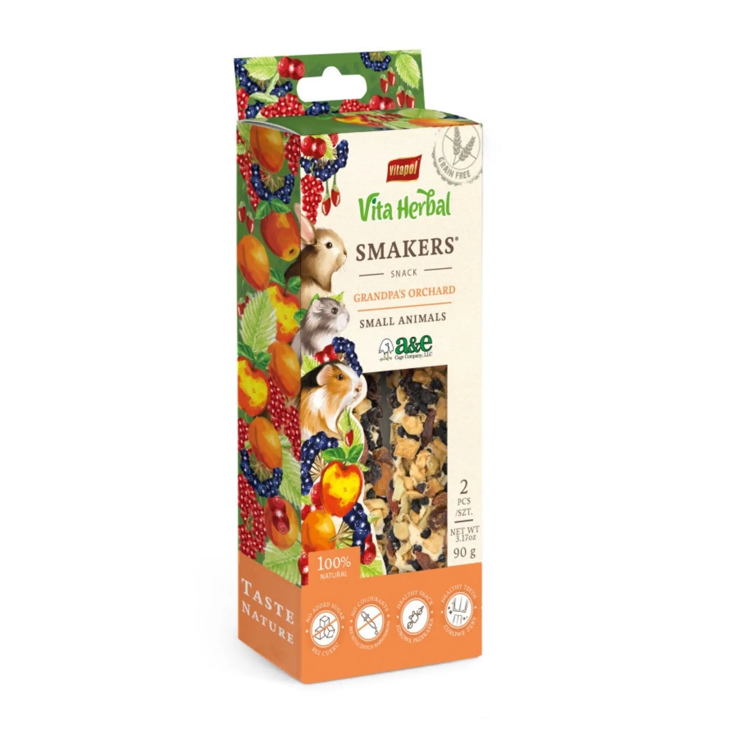 A & E Cages Vitapol Vita Herbal Smakers Grandpa's Orchard Small Animal Treat 1ea/2 pk A & E Cages