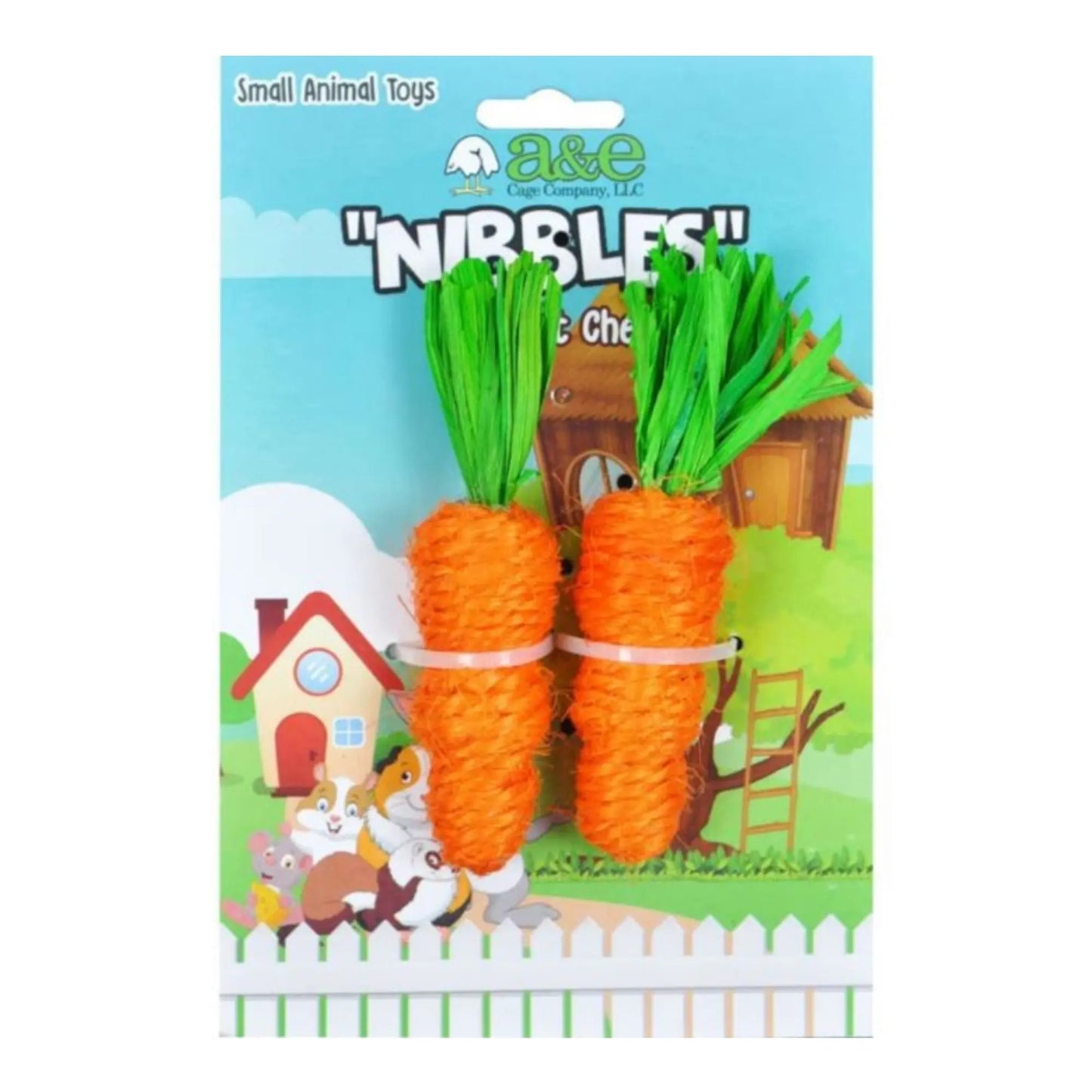 A &E Cages Nibbles Small Animal Loofah Chew Toy Carrots; 1ea A & E Cages