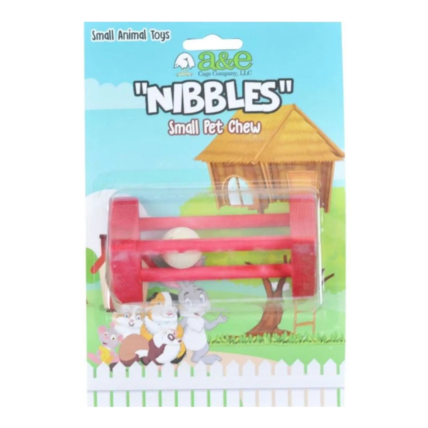 A &E Cages Wooden Triangle with Ball Small Animal Chew Toy 1ea A & E Cages