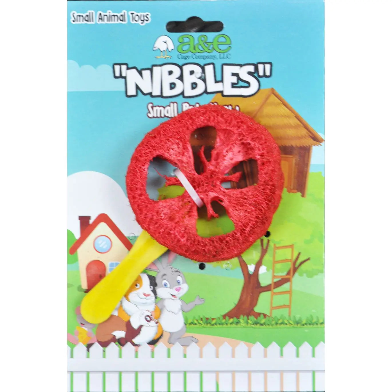 A &E Cages Nibbles Small Animal Loofah Chew Toy Lollipop; 1ea A & E Cages