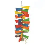A and E Cages Happy Beaks Wooden Wedges w- Bell Bird Toy LG A & E Cages