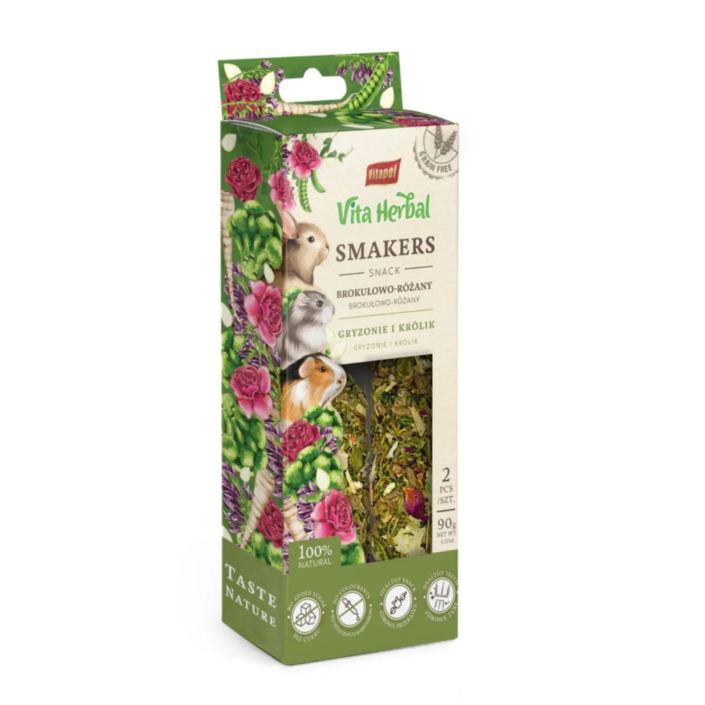 A & E Cages Vitapol Vita Herbal Smakers Broccoli-Rose Small Animal Treat 1ea/2 pk A & E Cages