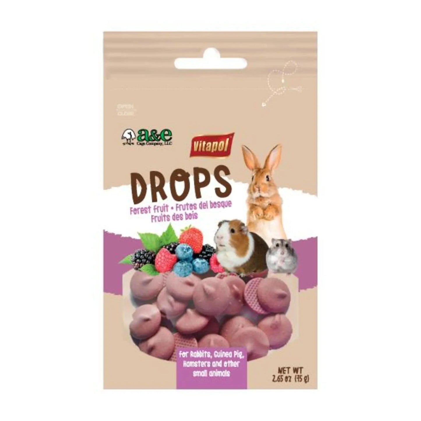 A E Cages Vitapol Drops Small Animal Treats Forest Fruit, 1ea/2.65 oz A & E Cages