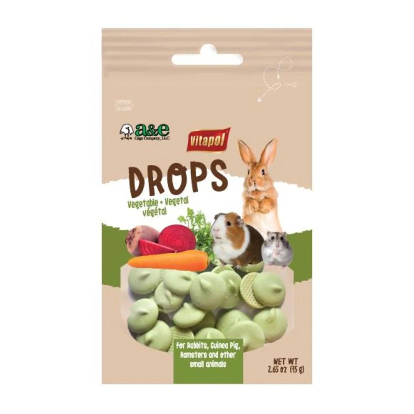 A E Cages Vitapol Drops Small Animal Treats Vegetable, 1ea/2.65 oz A & E Cages