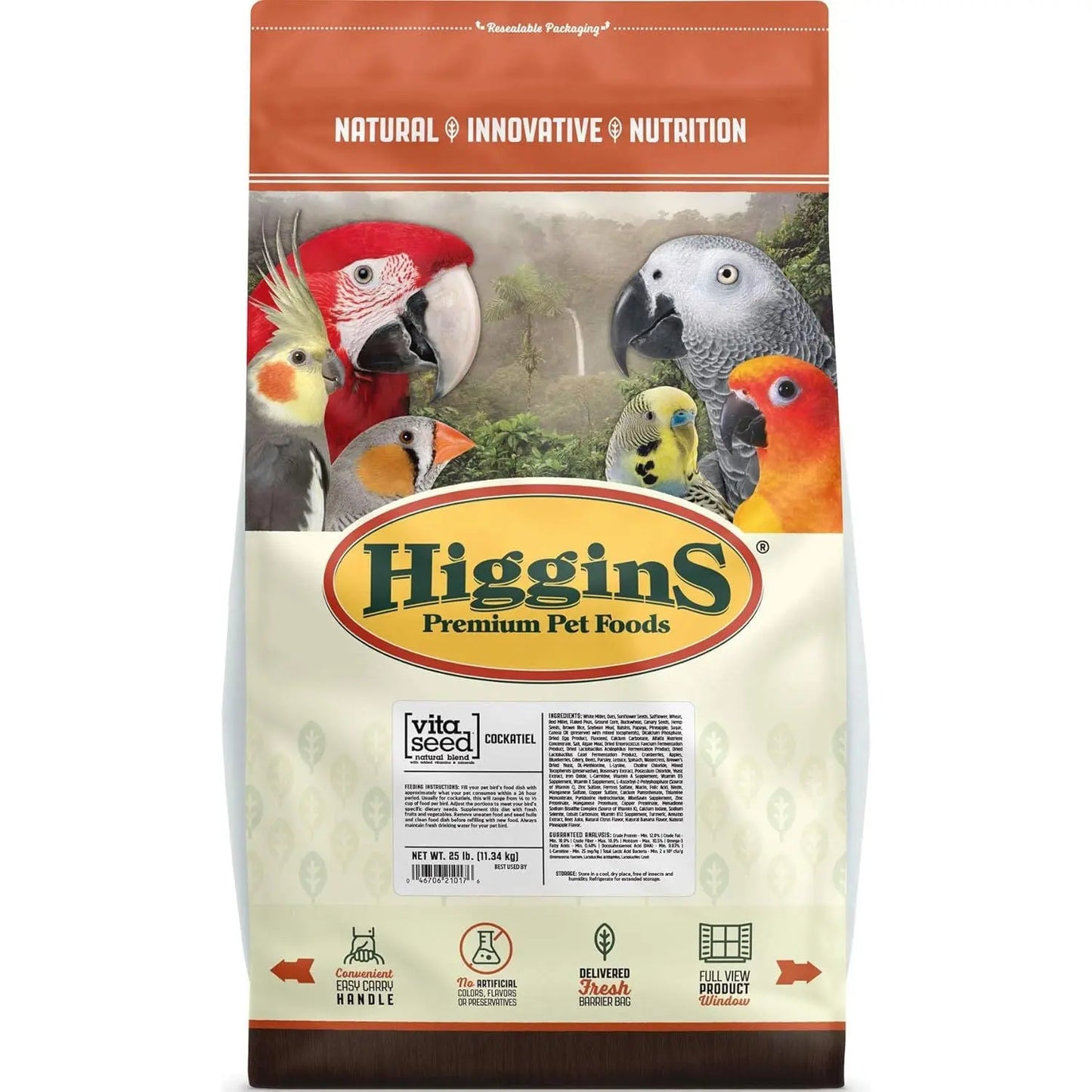 Vita Seed Natural Blend Cockatiel 25 Lb Higgins