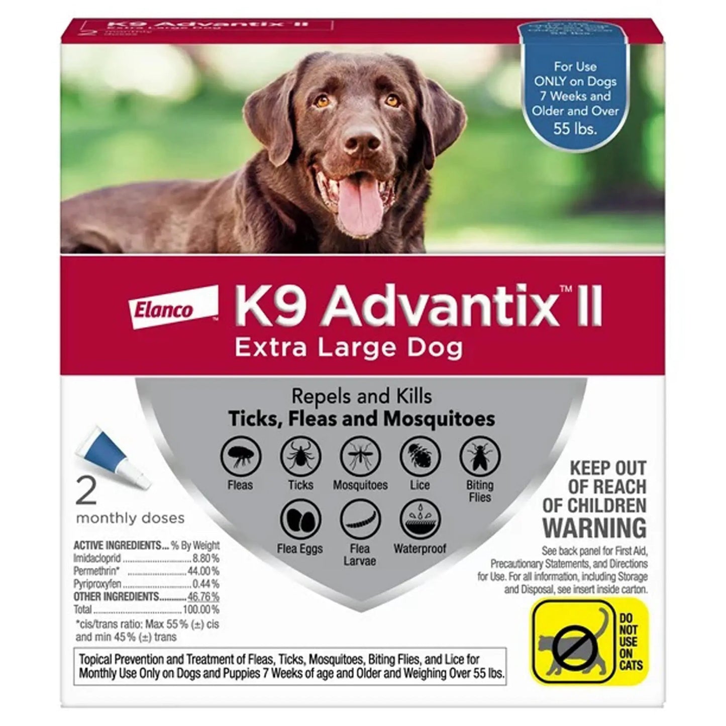 K9 Advantix Ii Dog Extra Large Blue 2-Pack (Case of 2) Elanco