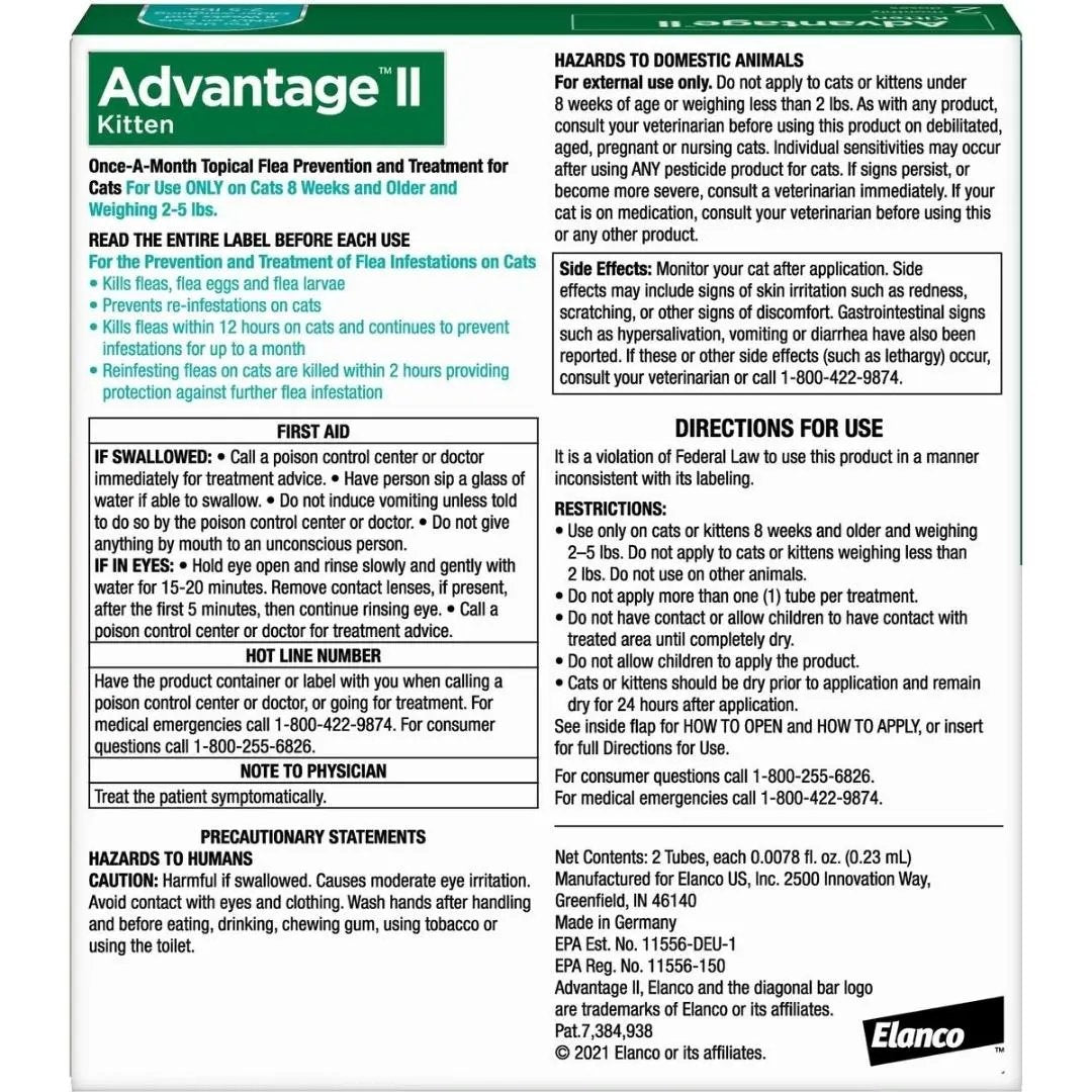 Advantage II Kitten Turquoise 2-Pack (3packs) Elanco