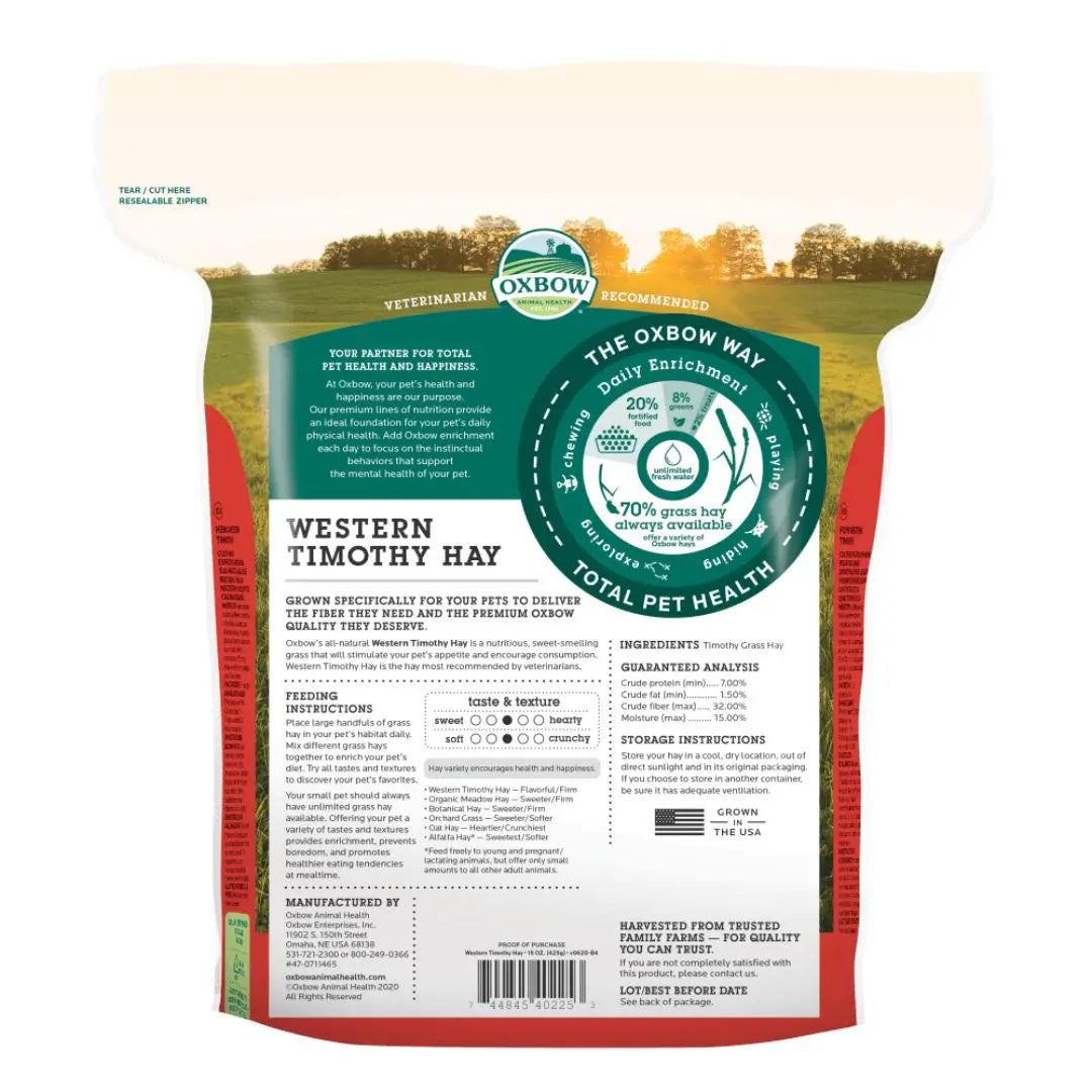 Oxbow Animal Health Western Timothy Hay 1ea/90 oz Oxbow