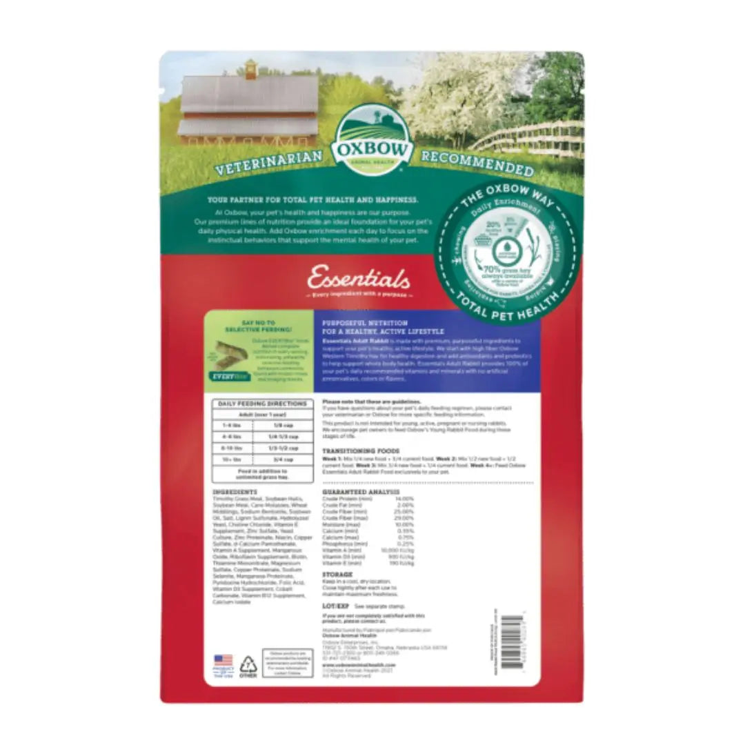 Oxbow Animal Health Essentials Adult Rabbit Food 1ea/10 lb Oxbow