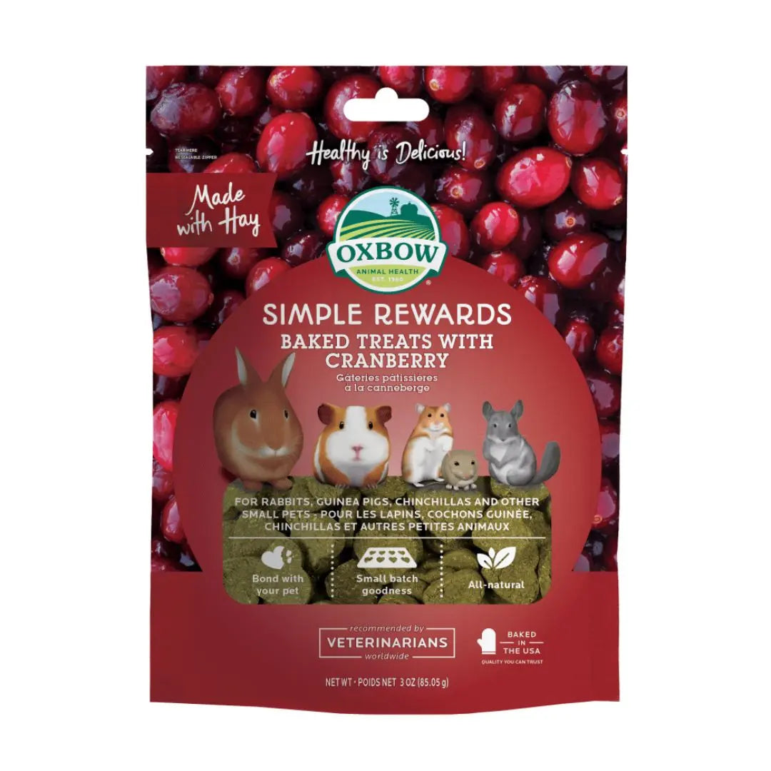 Oxbow Animal Health Simple Rewards Baked Small Animal Treats w/Cranberry 1ea/3 oz Oxbow