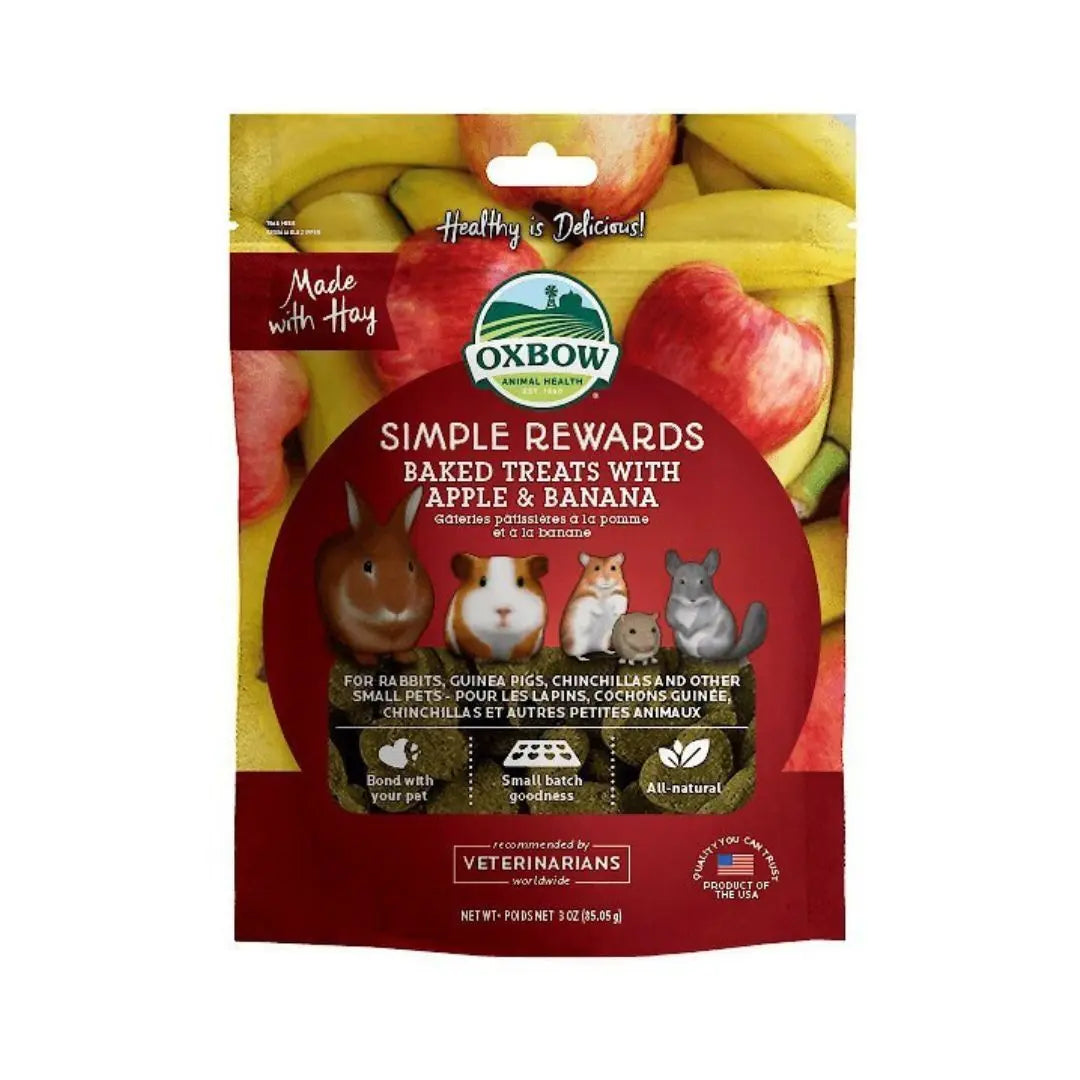 Oxbow Animal Health Simple Rewards Baked Small Animal Treats w/Apple & Banana 1ea/3 oz Oxbow