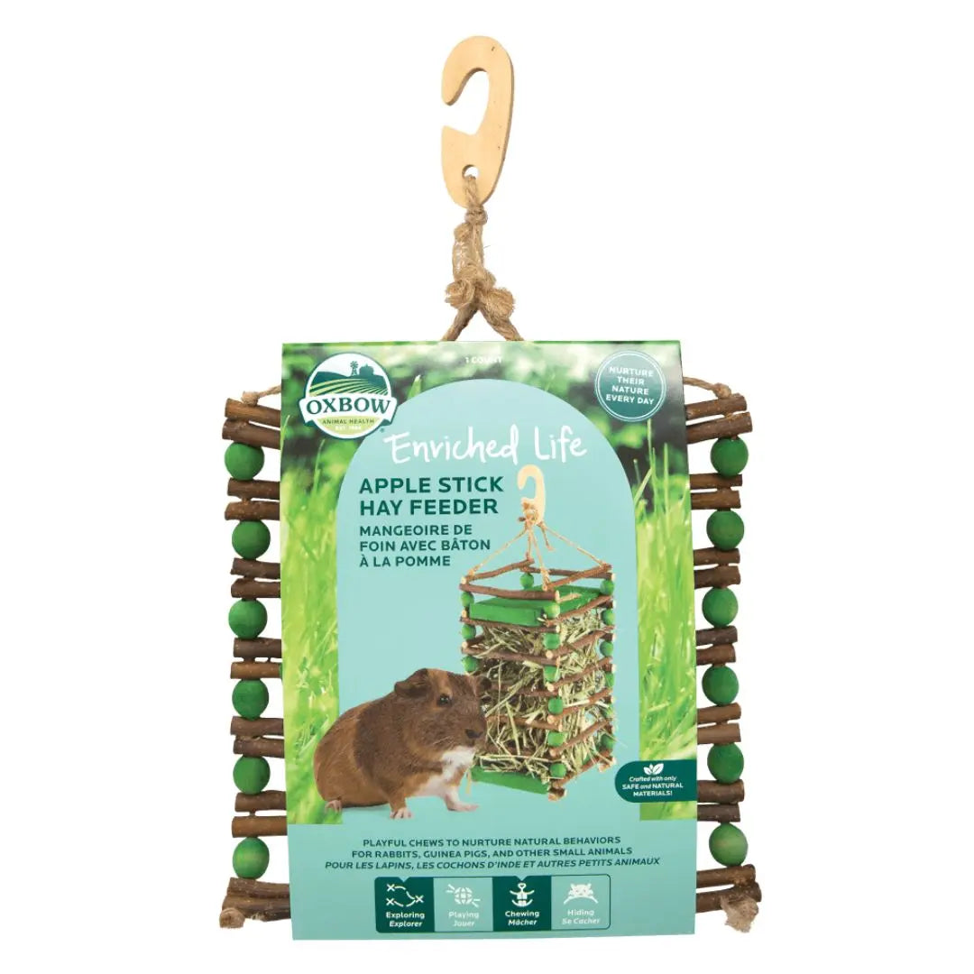 Oxbow Animal Health Enriched Life Apple Stick Hay Feeder Small Animal Toy Brown/Green 1ea/One Size Oxbow