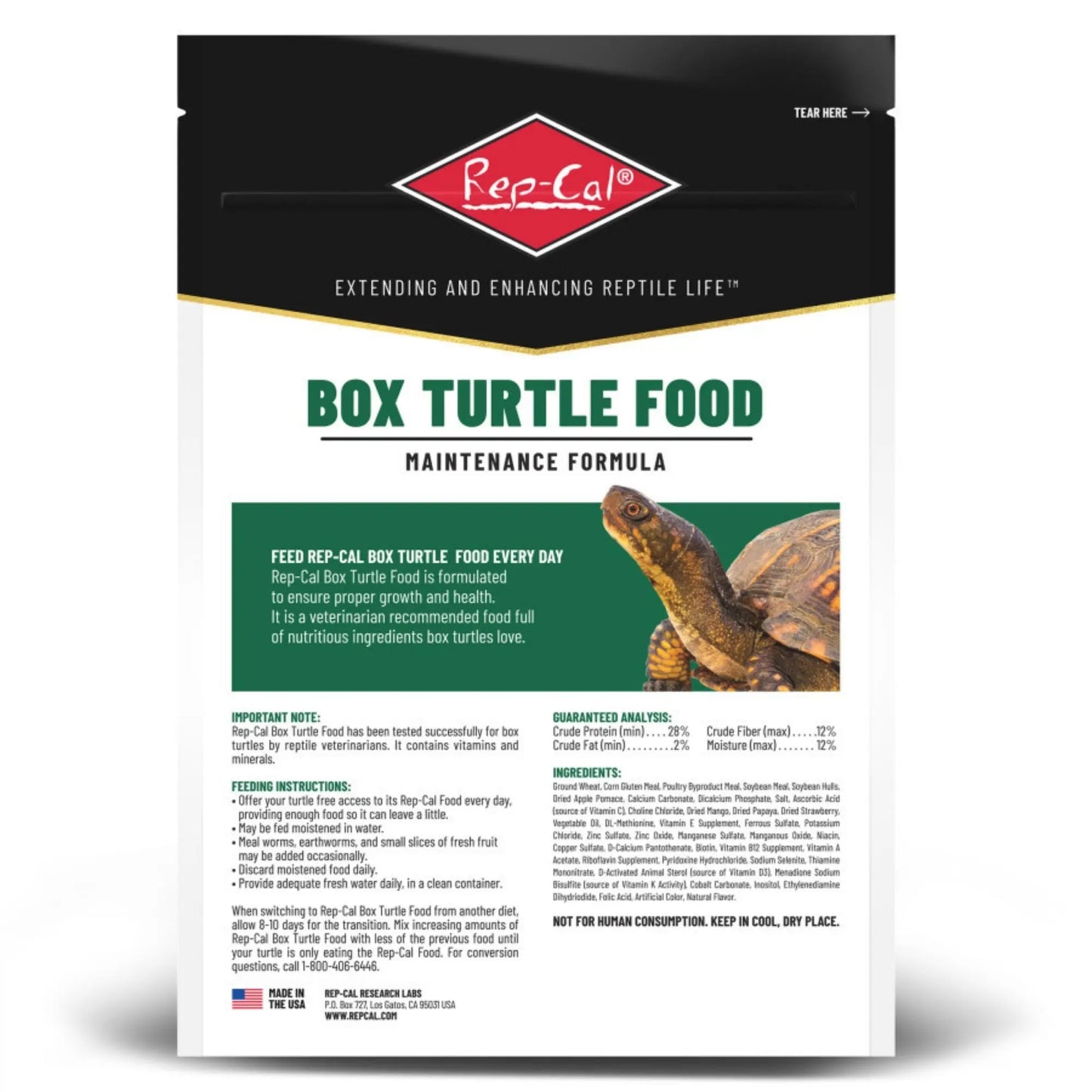 RepCal Research Labs Maintenance Formula Box Turtle Food 1ea/12 oz RepCal Research Labs