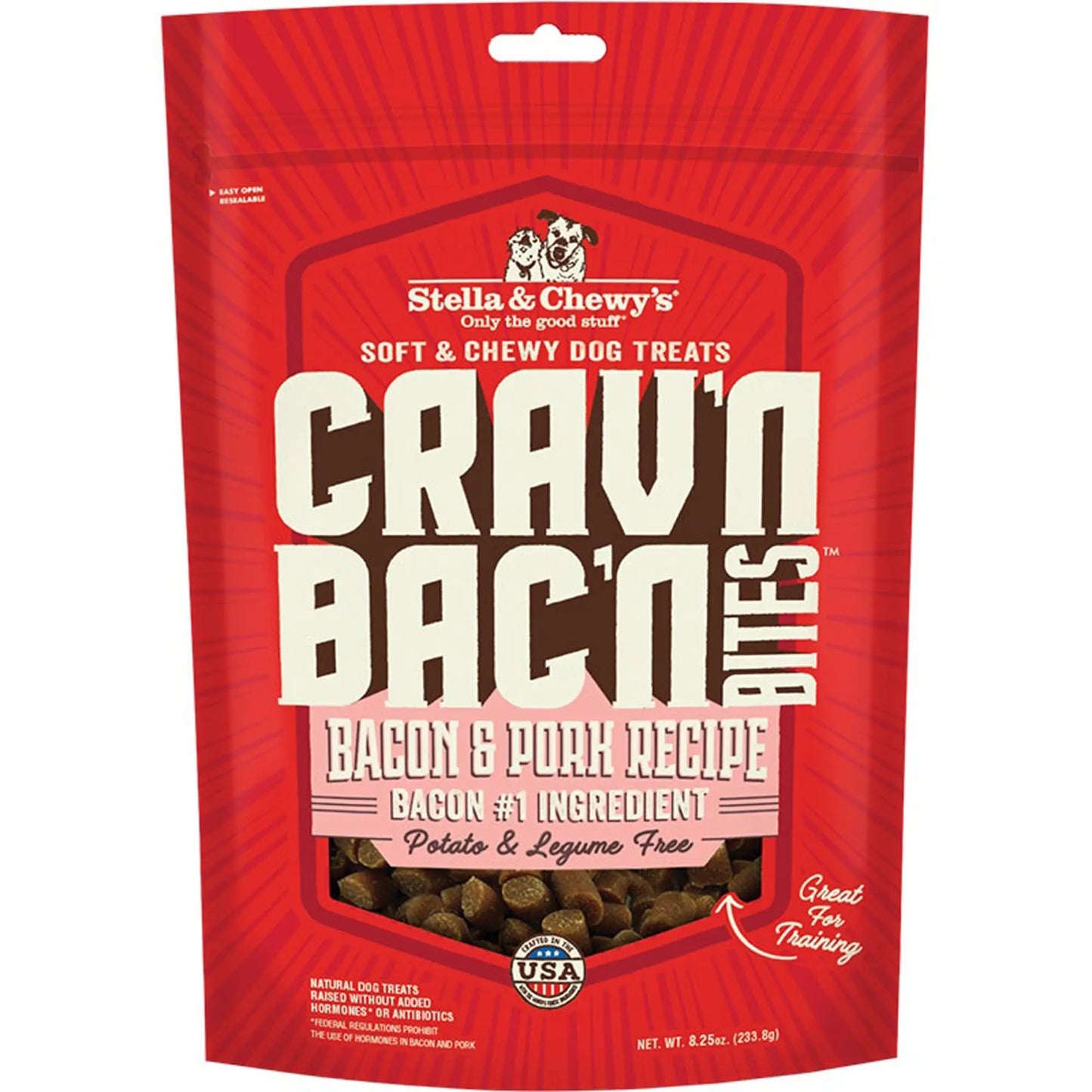 Stella and Chewys Dog Cravn Bacon Bites Pork 8.25oz. Stella & Chewys