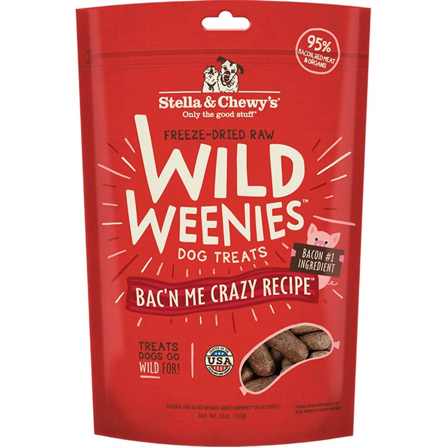Stella And Chewys Dog Freeze-Dried Weenie Bacon 11oz. Stella & Chewys