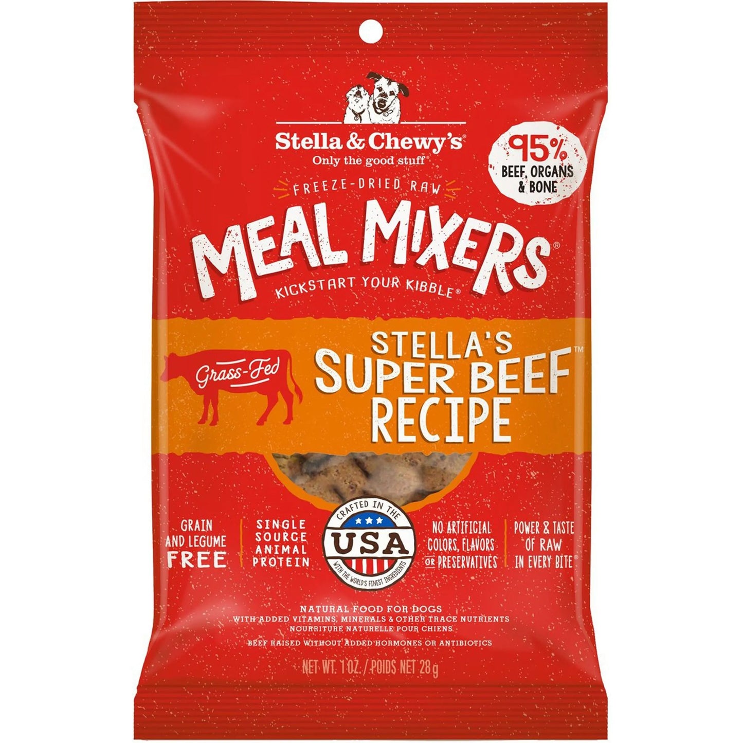 Stella And Chewys Dog Freeze-Dried Meal Mixer Stellas Beef 1oz. (Case Of 8) Stella & Chewys