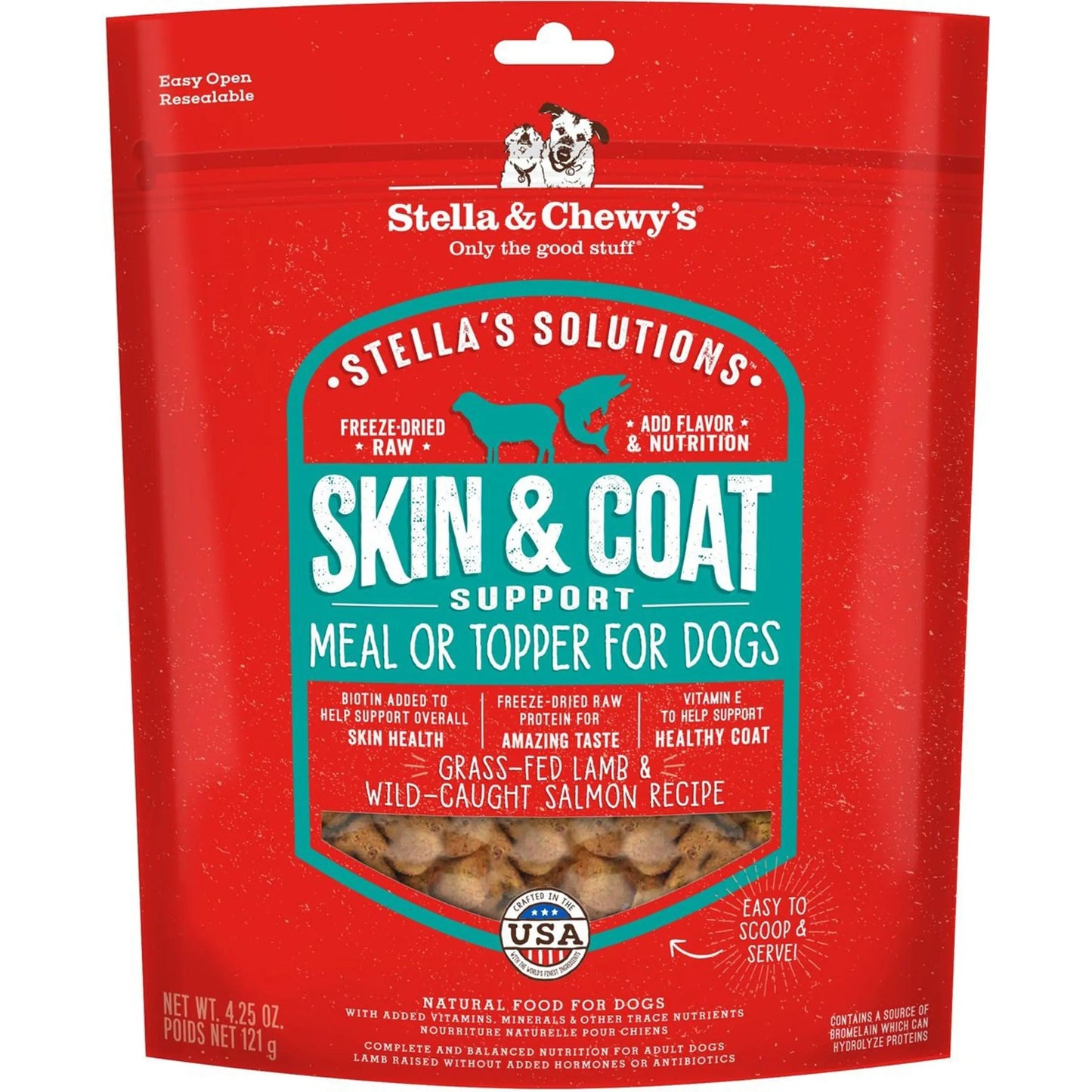 Stella And Chewys Dog Solutions Skin And Coat Support Lamb And Salmon 4.25oz. Stella & Chewys