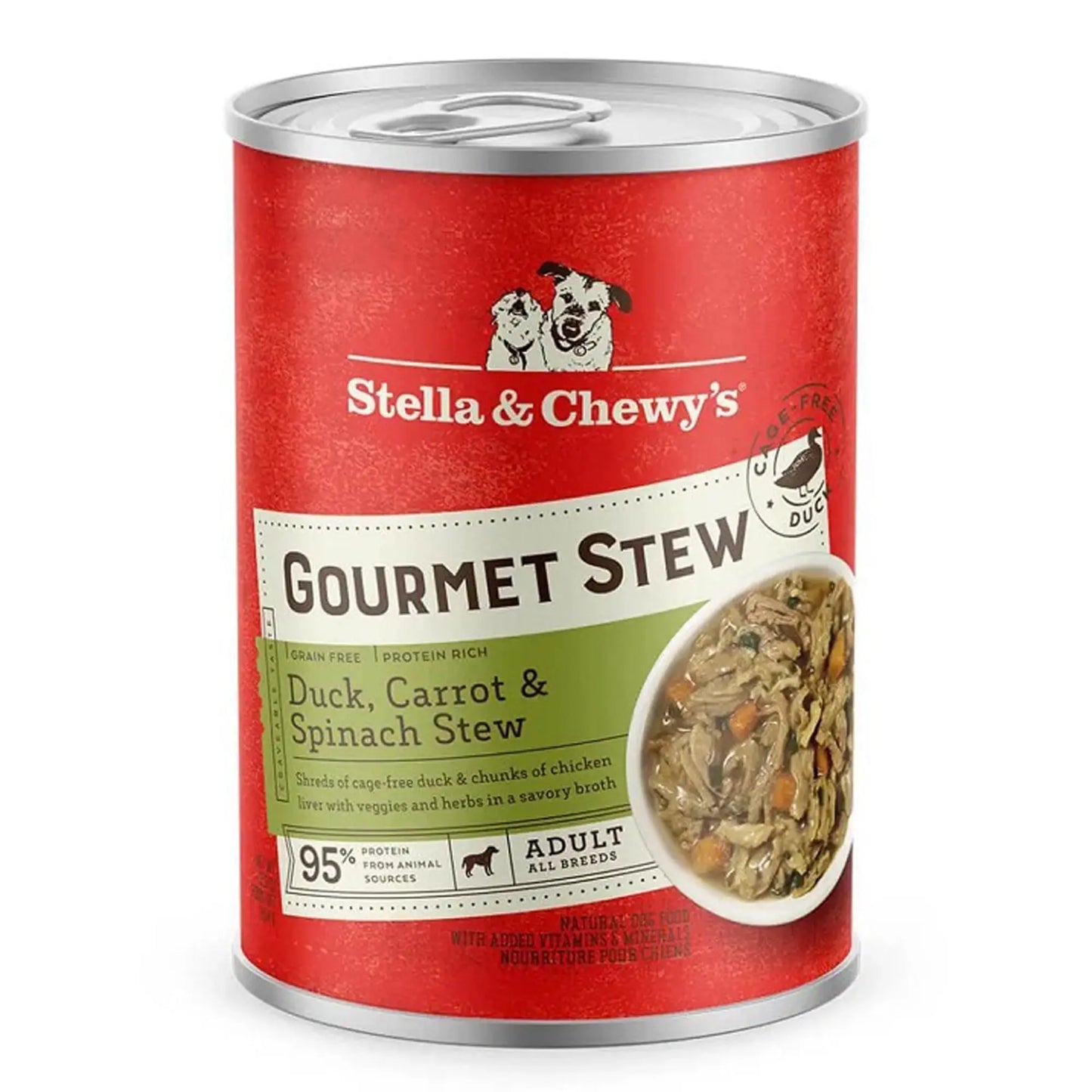 Stella and Chewys Dog Gourmet Stew Duck; Carrot And Spinach 12.5oz. (Case of 12) Stella & Chewys