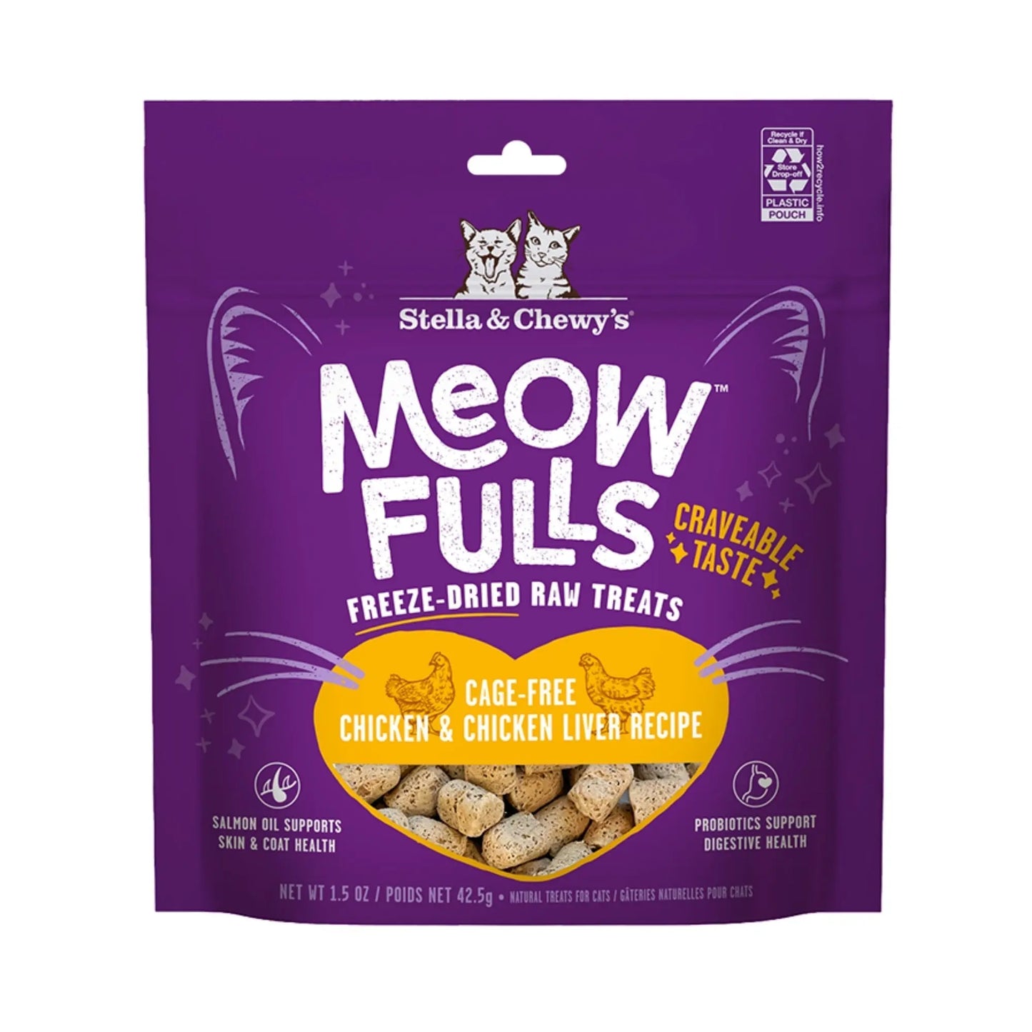 Stella & Chewys Cat Meowfulls Freeze Dried Treat Chicken & Liver 1.5oz. Stella & Chewys