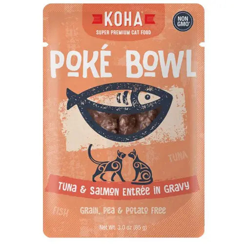 Koha Cat Grain Free Pok Tuna and Salmon 3oz.(Case of 24) Koha