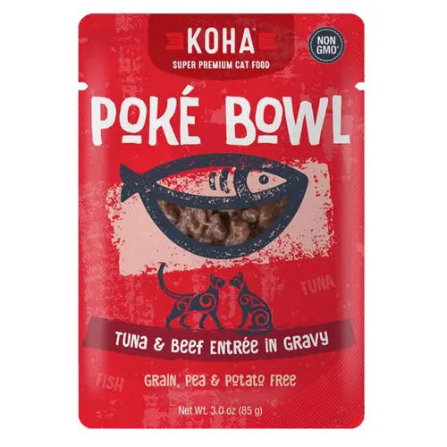 Koha Cat Grain Free Pok Tuna and Beef 3oz.(Case of 24) Koha