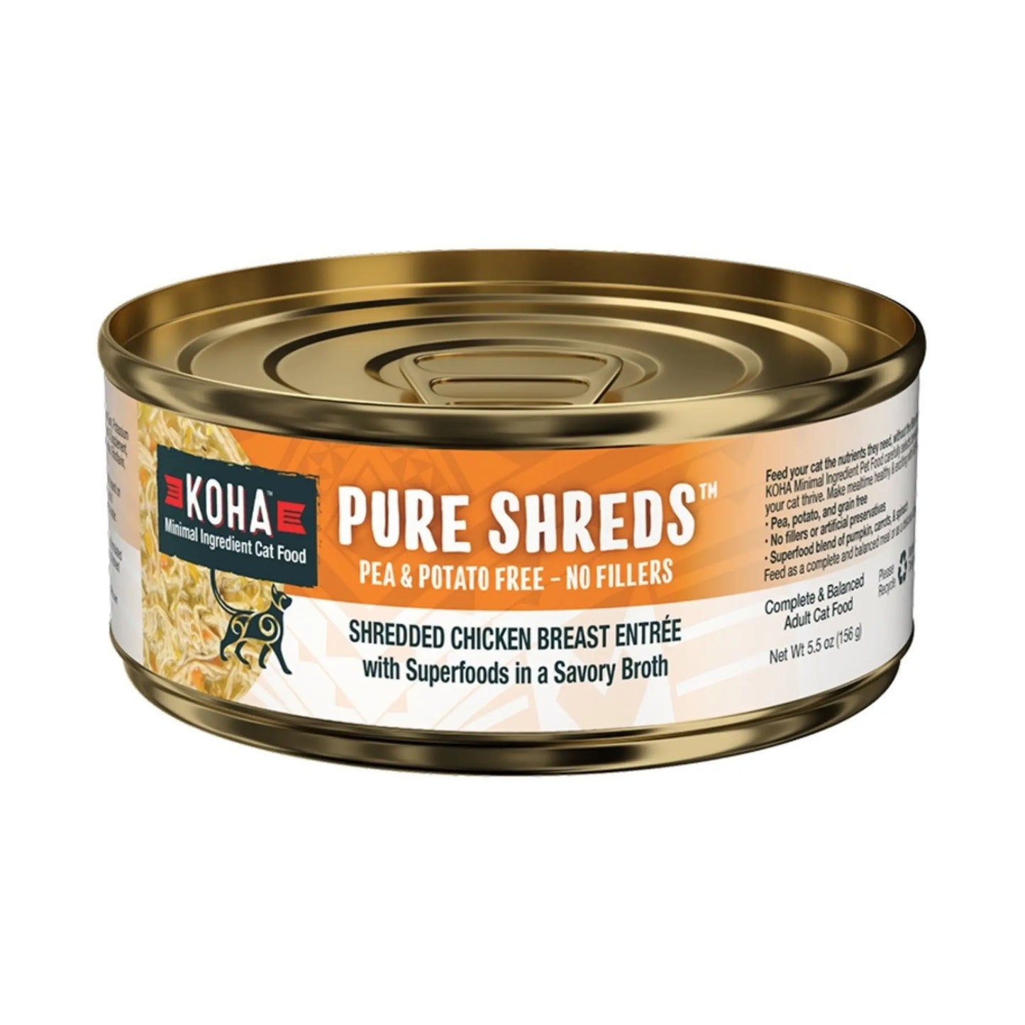 Koha Cat Grain Free Shredded Chicken 5.5oz. (Case of 12) Koha