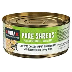 Koha Cat Grain Free Shredded Chicken and Duck 5.5oz.(Case of 12) Koha