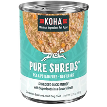Koha Dog Grain Free Shredded Duck 12.5oz. (Case of 12) Koha