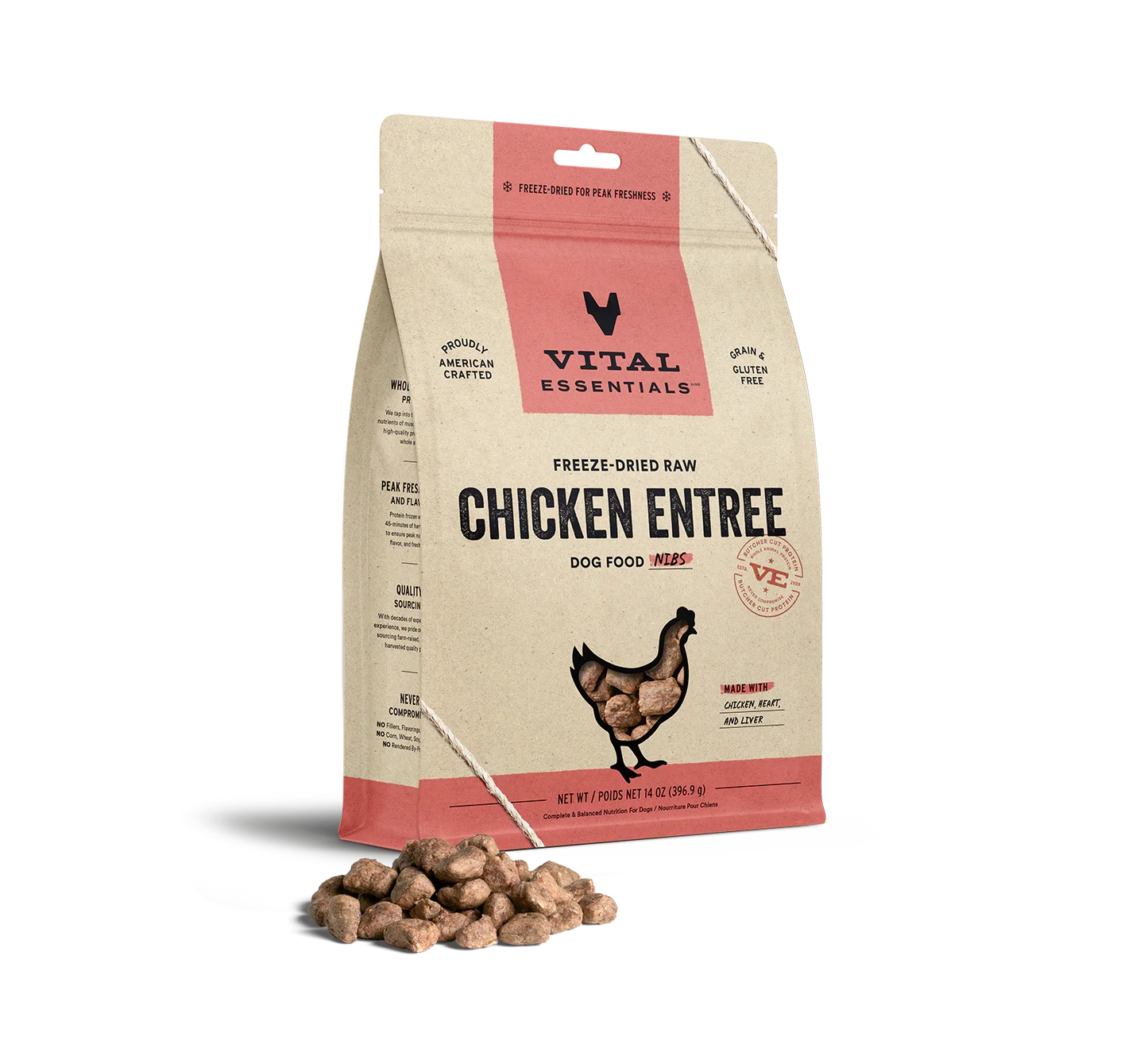 Vital Essentials Dog Freeze-Dried Nibs Chicken 14oz. Vital Essentials