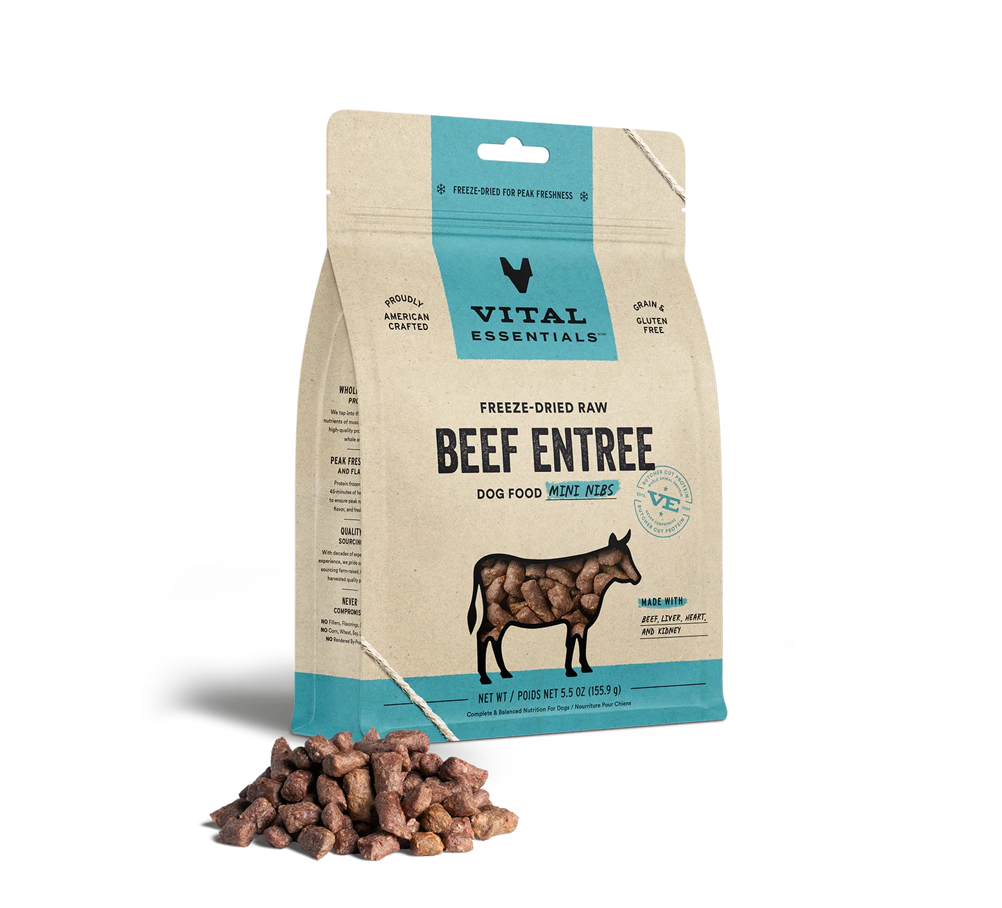 Vital Essentials Dog Freeze-Dried Mini Nibs Beef 5.5oz. Vital Essentials