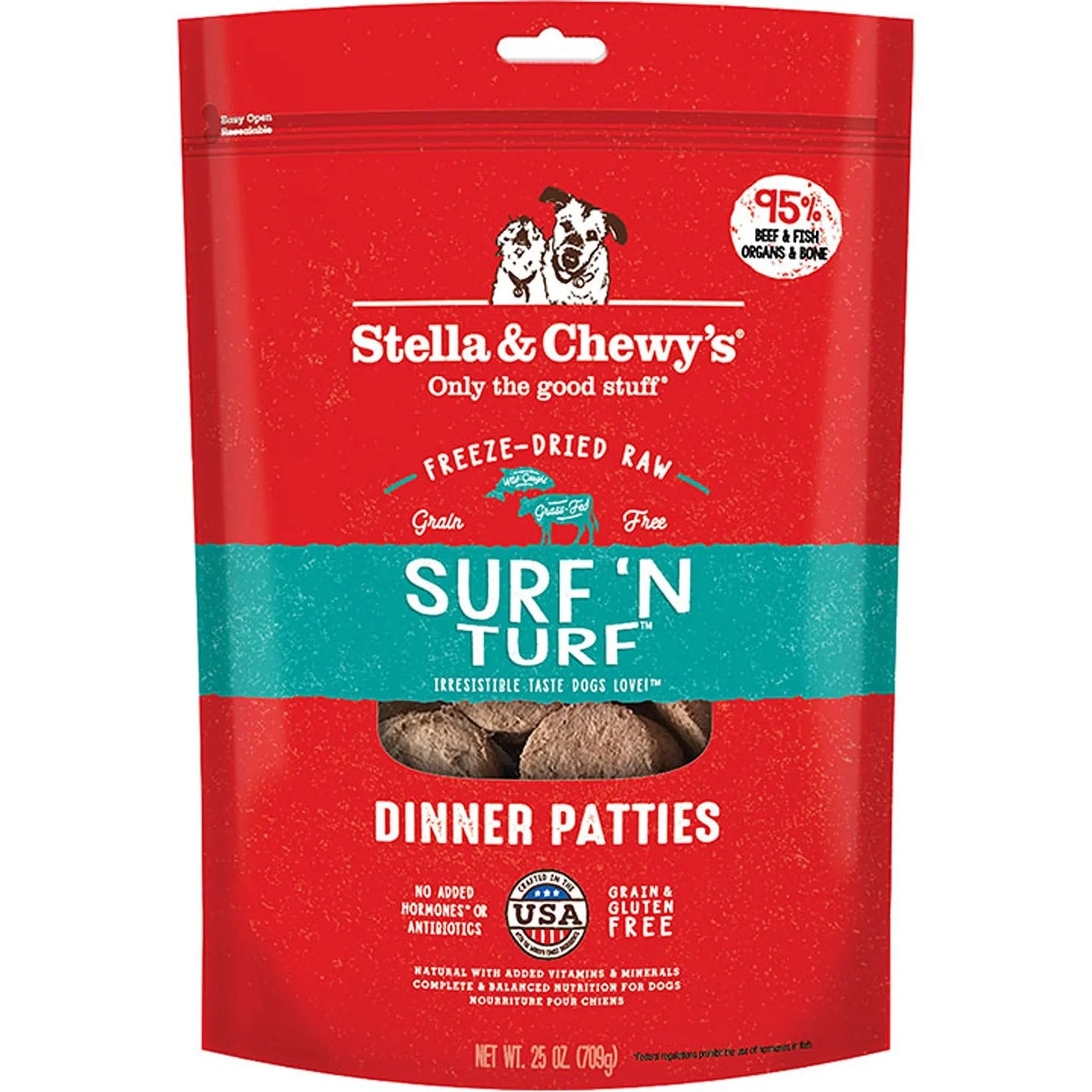 Stella And Chewys Dog Freeze-Dried Dinner Patties Surf And Turf 25 oz. Stella & Chewys