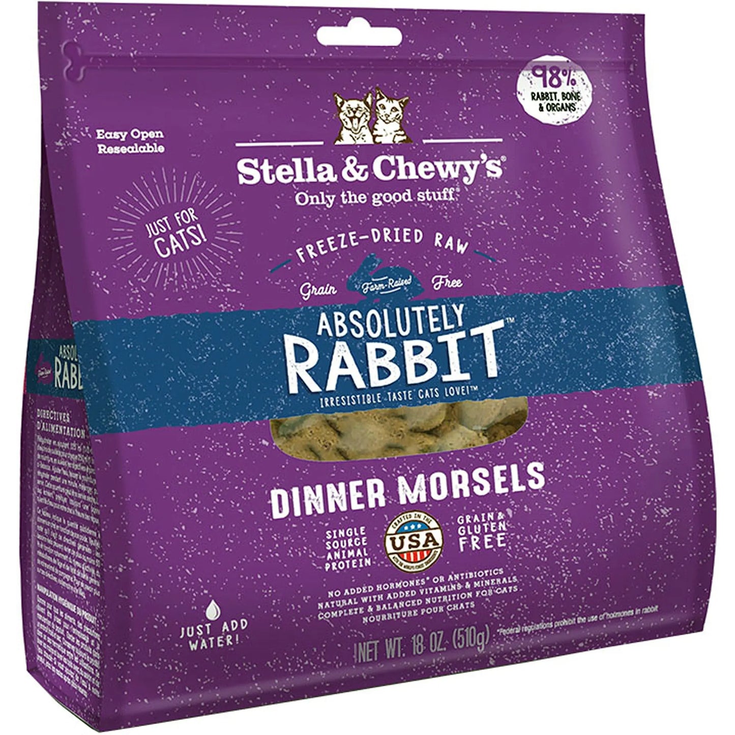 Stella and Chewys Cat Freeze-Dried Dinner Rabbit 18oz. Stella & Chewys