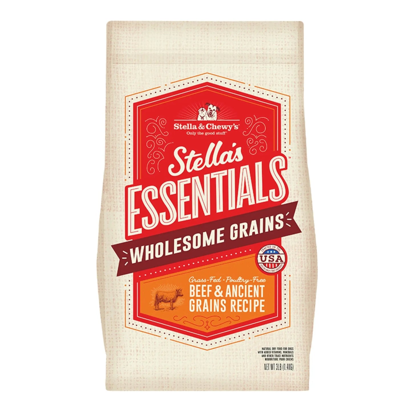 Stella & Chewy's Dog Essential Beef & Ancestrial Grains 3Lb Stella & Chewys
