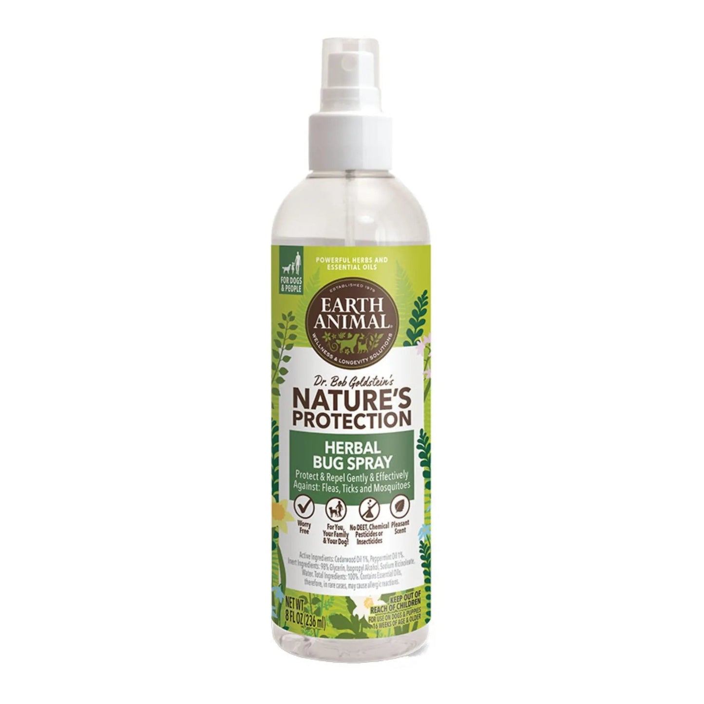 Earth Animal Dog Nupro Bug Spray Herbal 8oz. Earth Animal