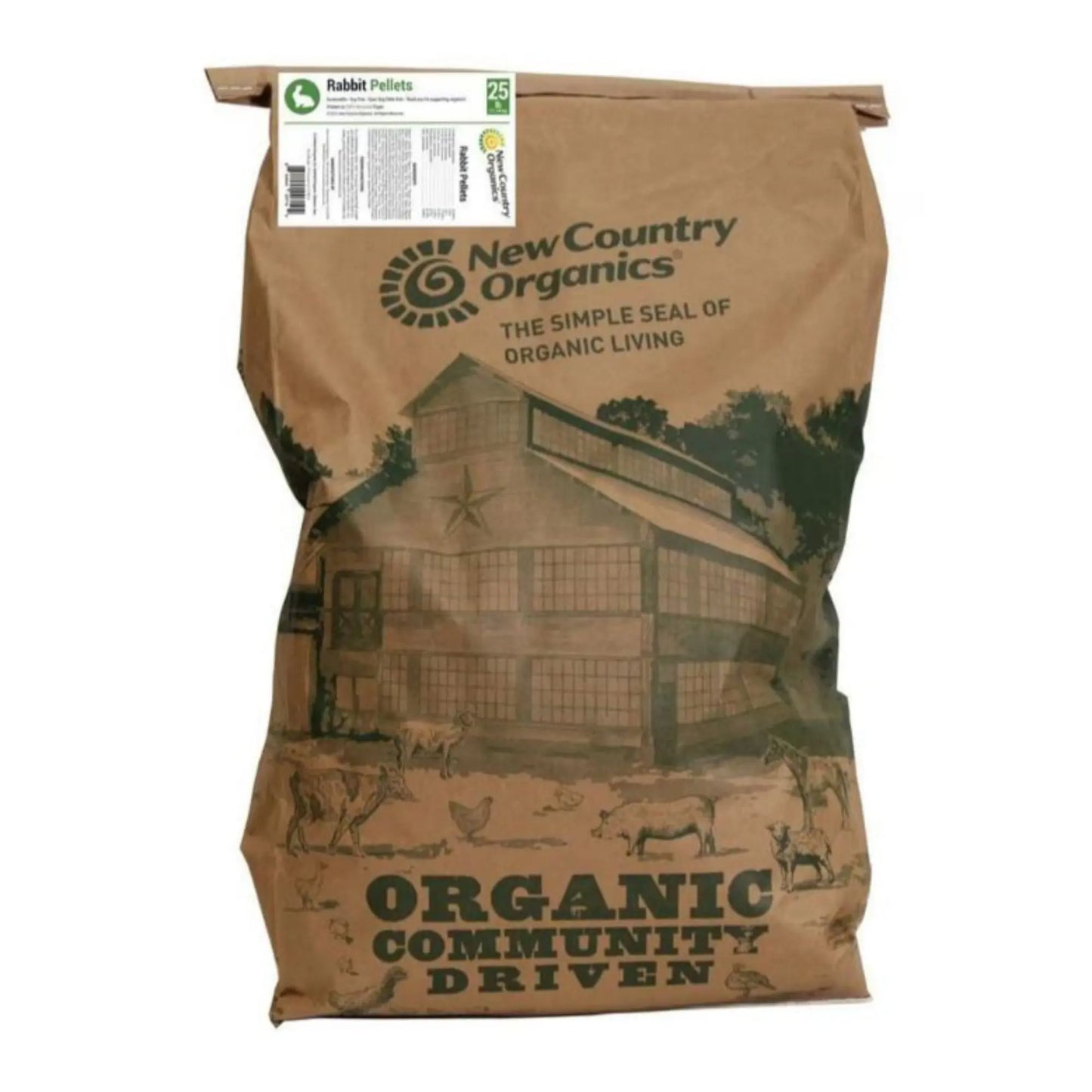 New Country Organics Rabbit Pellets 25 Lb New Country Organics