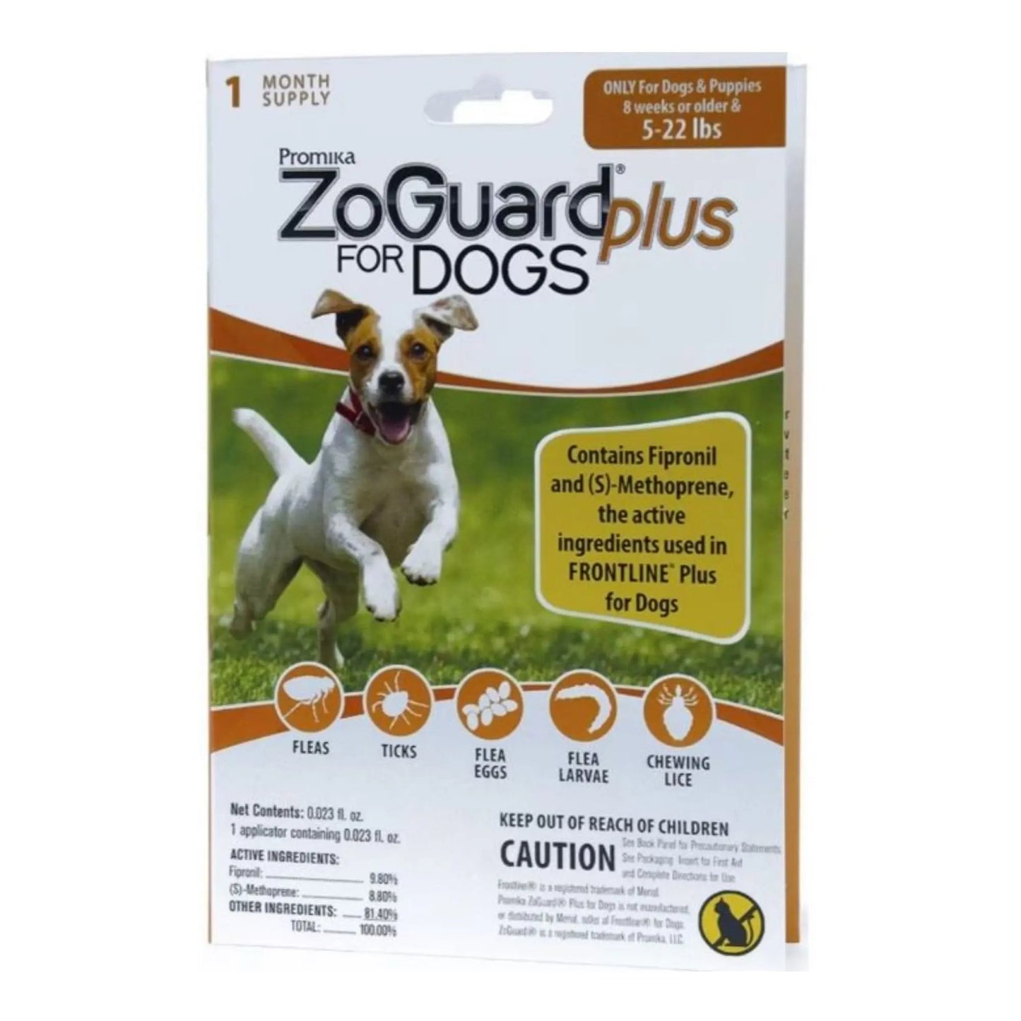 Zoguard Plus Spot-On Singles For Dogs 4-22 Lb-1 Pk Zoguard