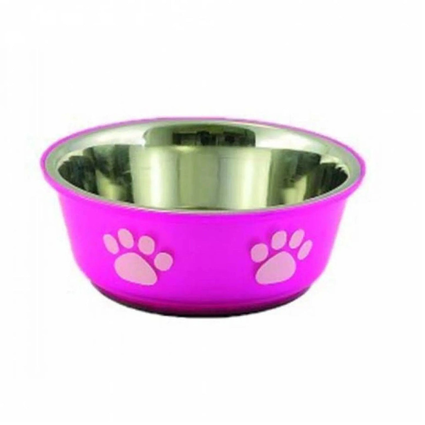 Buddy's Line Fusion Bowl - Fuchsia w/White Paw Print Buddy's Line