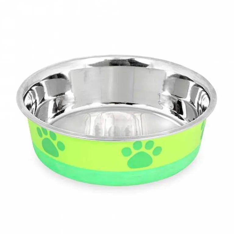 Buddy's Line Bonded Bowl - Green w/Green Paw Print Buddy's Line