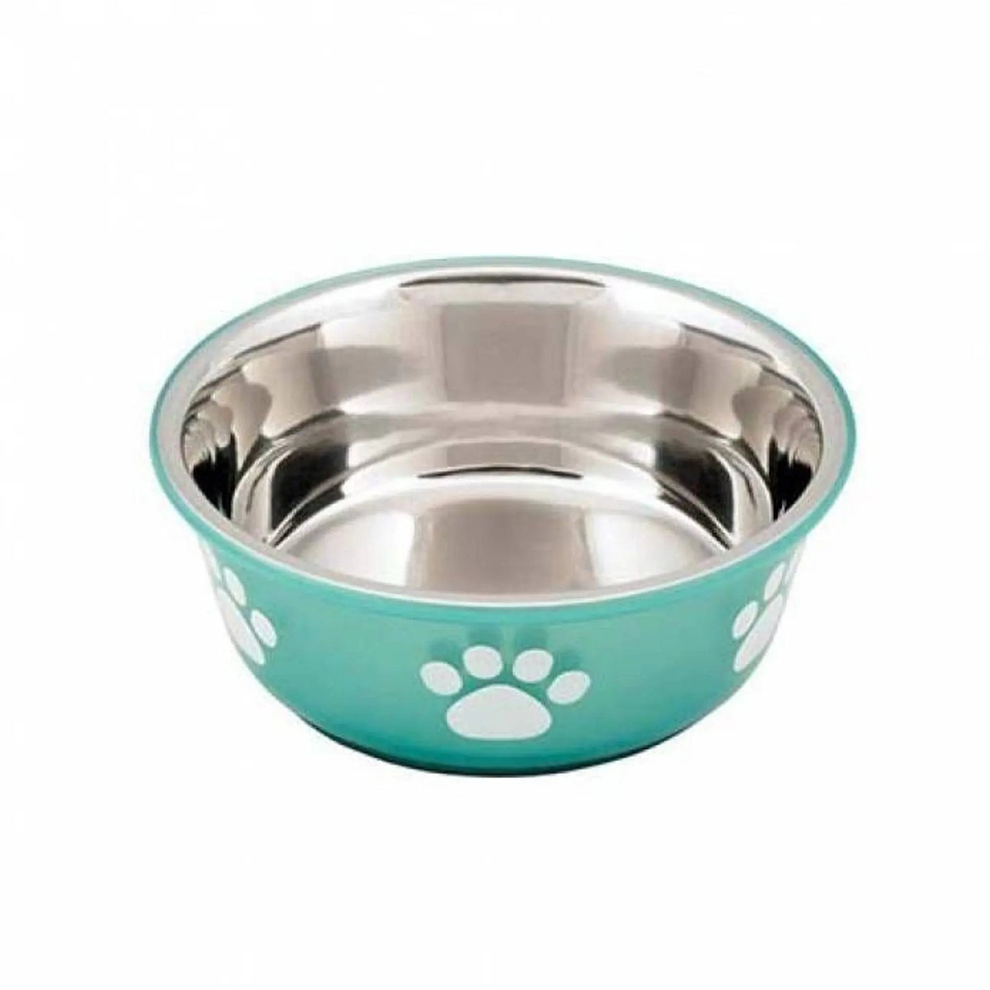 Buddy's Line Fusion Bowl - Teal w/White Paw Print Buddy's Line